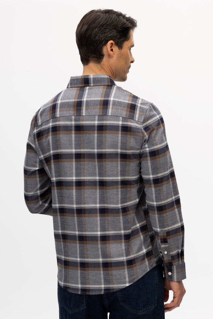 Ryan Navy/Grey Brushed Flannel  Plaid