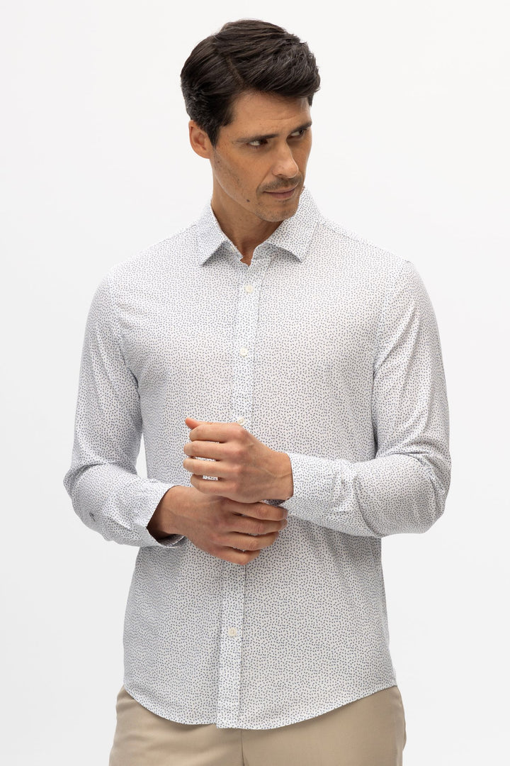 Ryan Printed White Ditsy Shirt