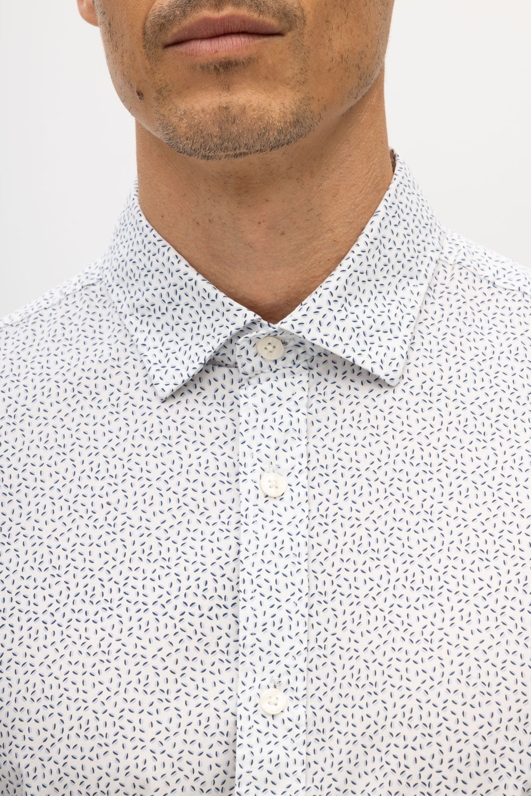 Ryan Printed White Ditsy Shirt