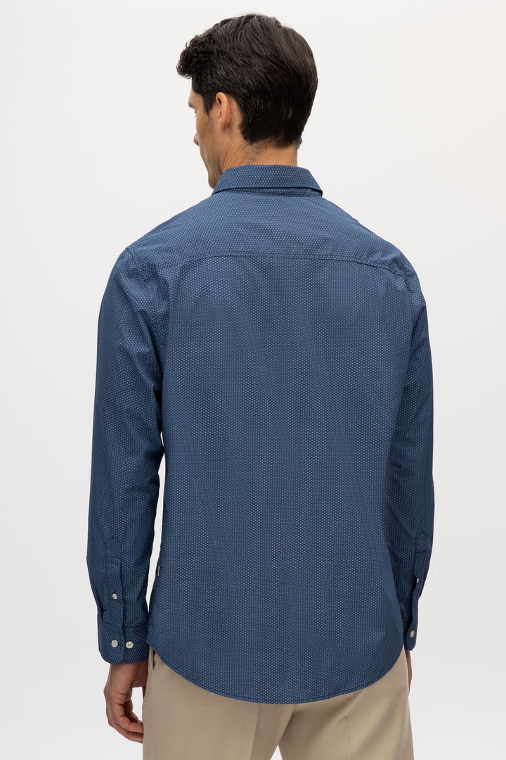 Ryan Denim Blue Geo Shirt