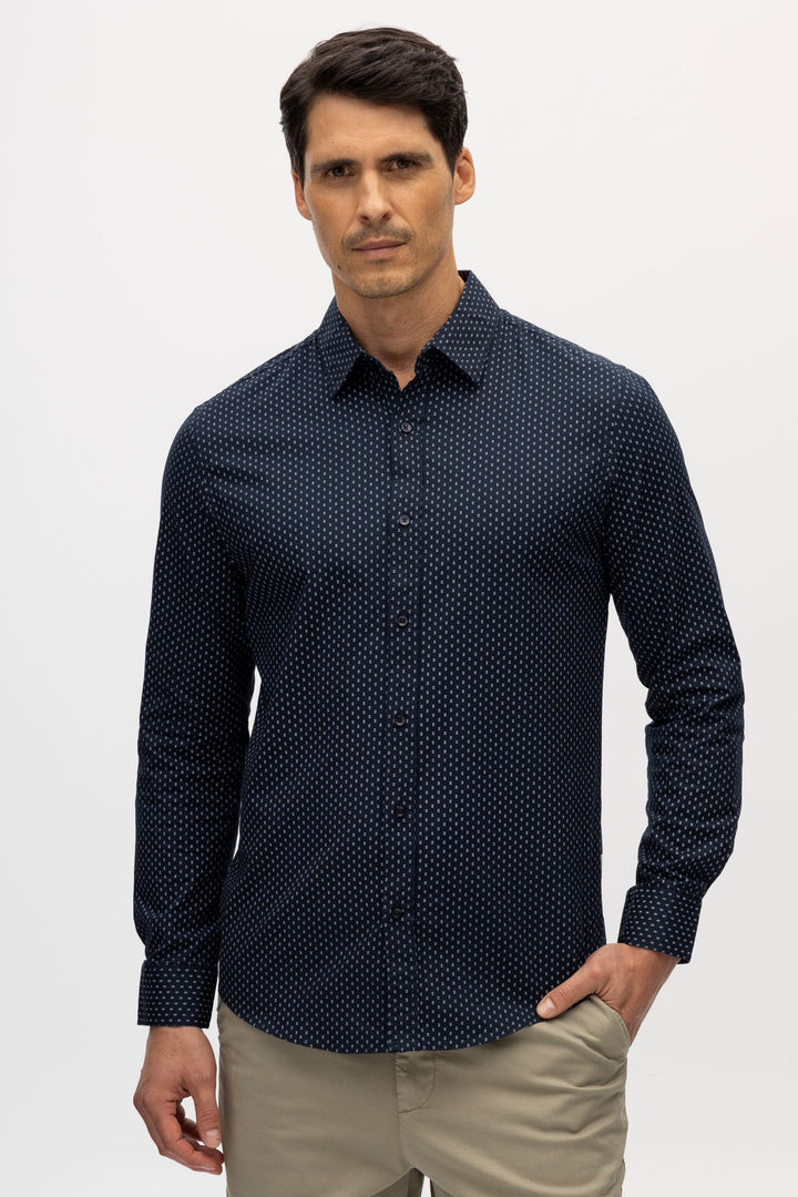 Ryan Dark Navy Geo Shirt