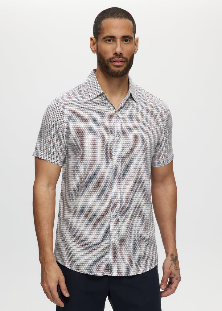 Andrew Geo Print Rayon Shirt