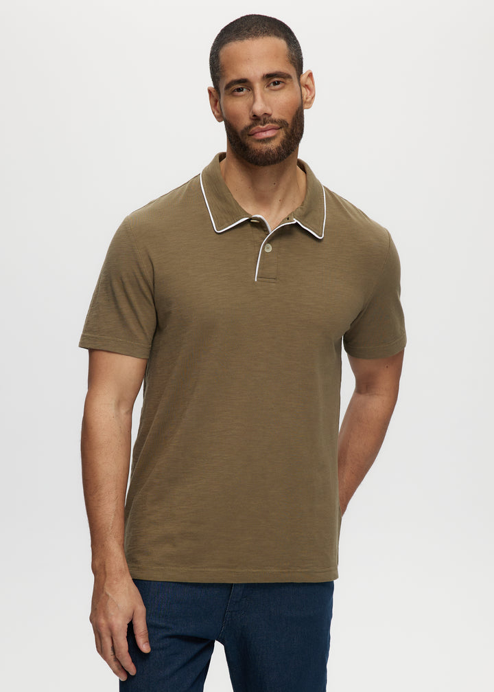 Damian Slub Jersey Enzyme Wash Tipped Polo