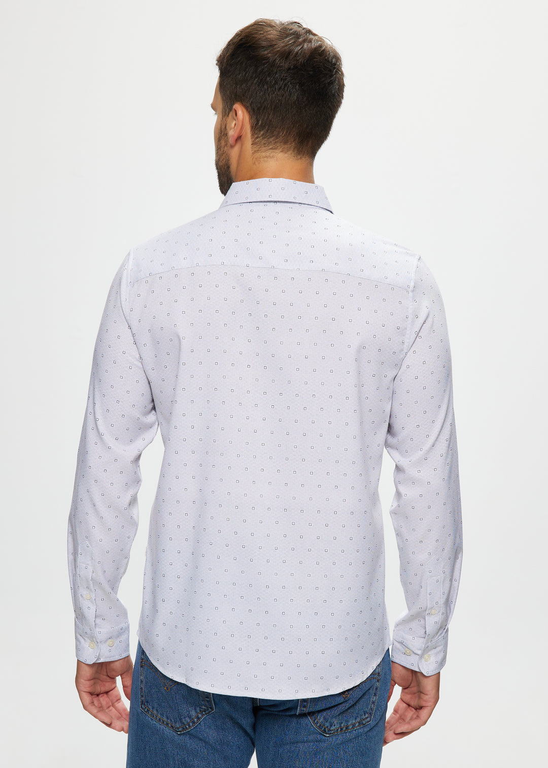 Ryan Soft Touch Stretch Shirt in White Geo