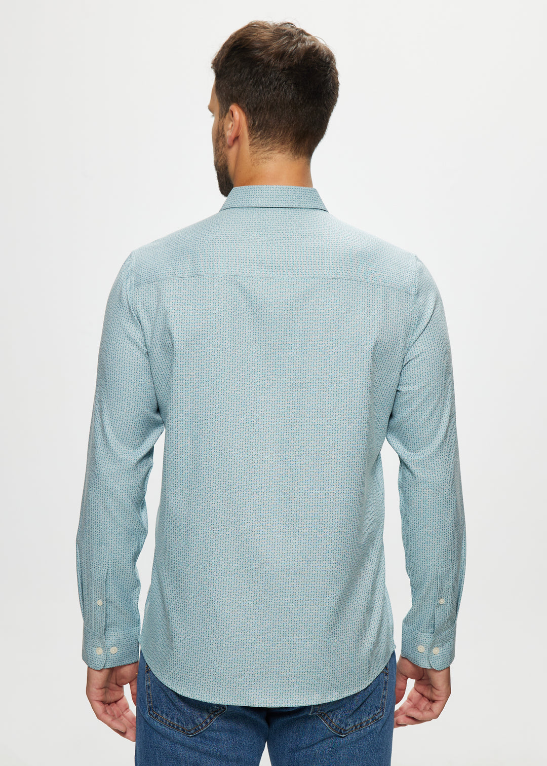 Ryan Soft Touch Stretch Shirt in Mint Geo