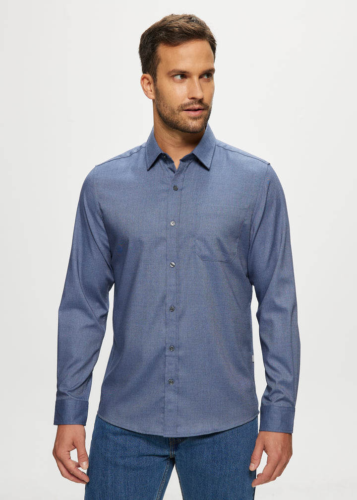 Ryan Stretch Blue Chambray Shirt