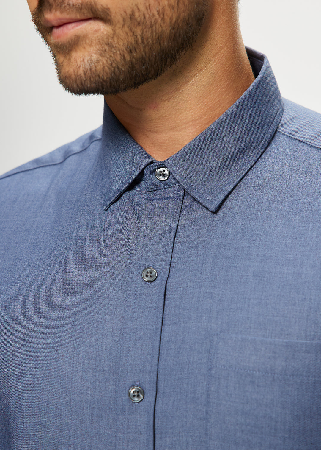 Ryan Stretch Blue Chambray Shirt