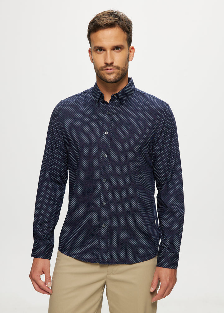 Ryan Stretch Shirt in Midnight Geo