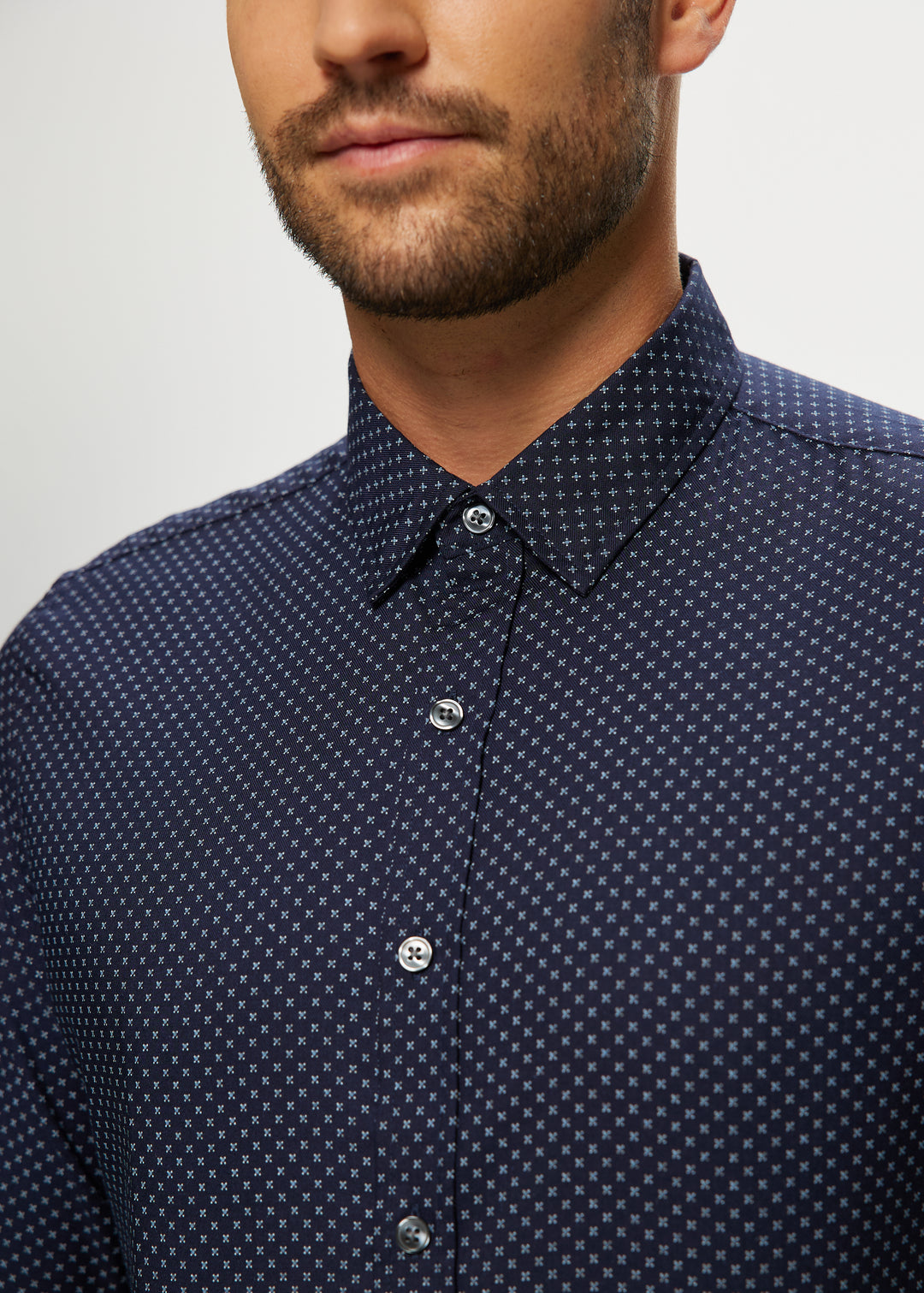 Ryan Stretch Shirt in Midnight Geo