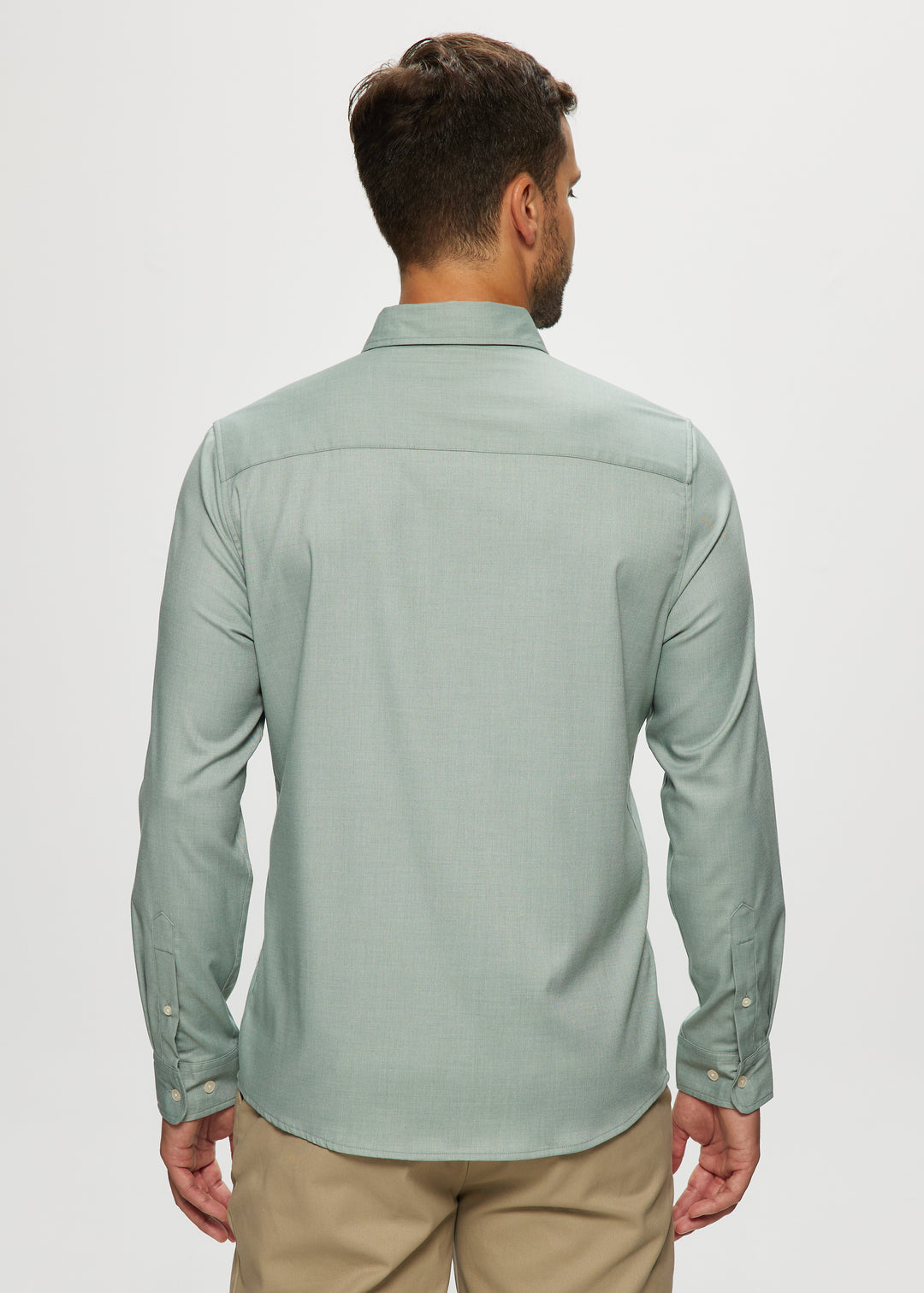 Ryan Stretch Shirt in Sage Chambray