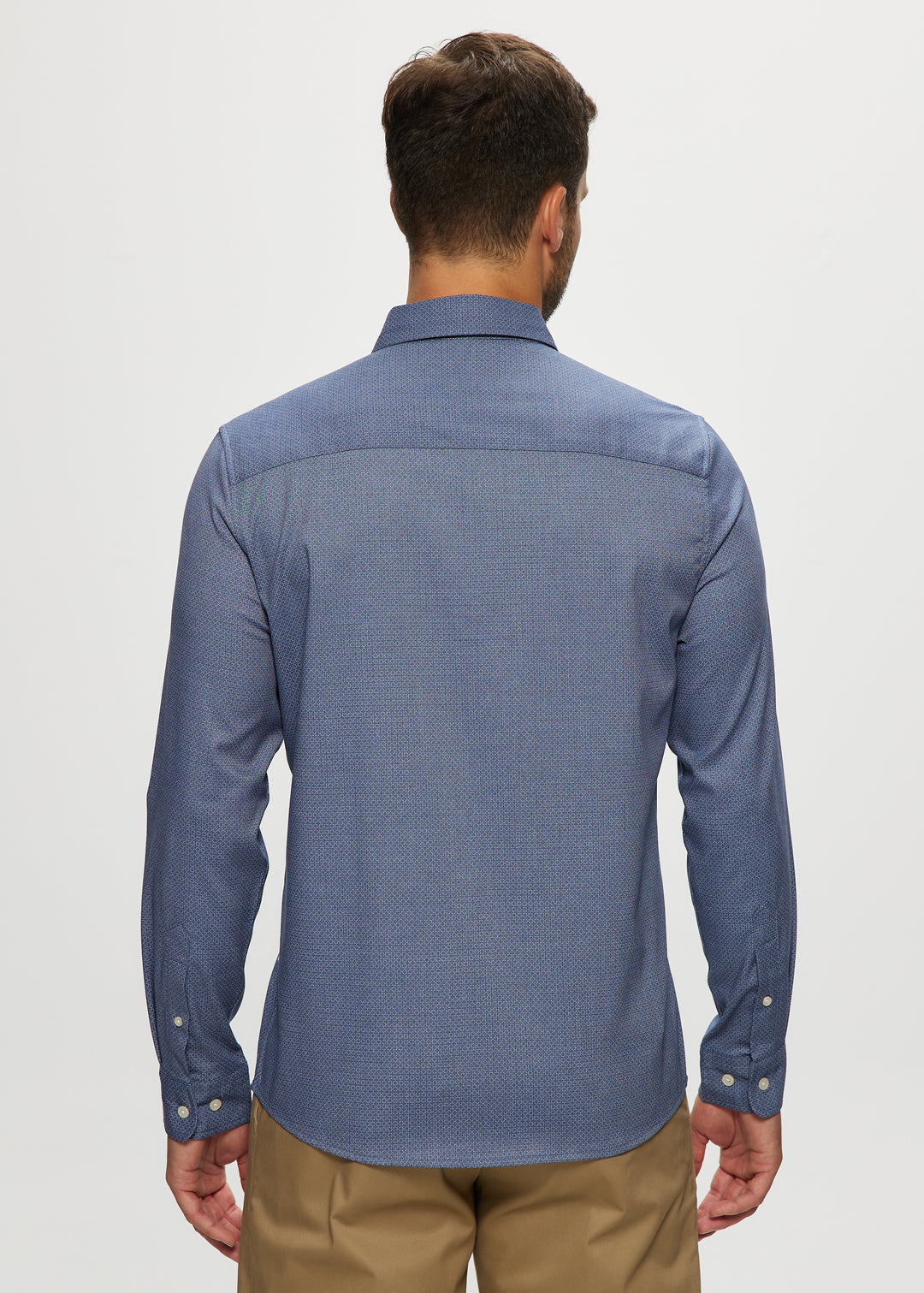 Ryan Stretch Printed Chambray Shirt