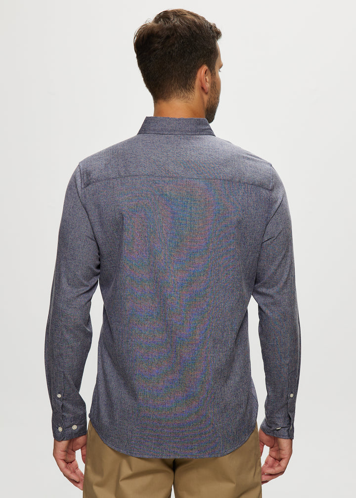 Ryan Crosshatch Stretch Shirt in Indigo