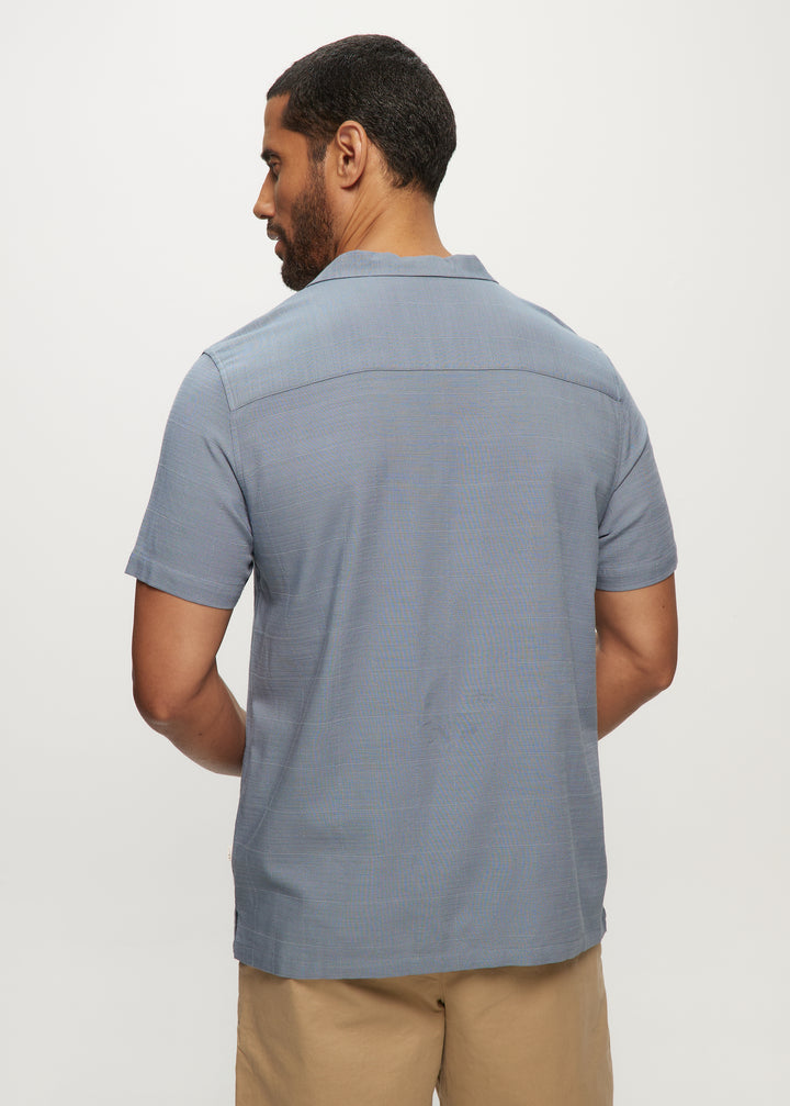SS Camp Shirts in Silky Bamboo Window Pane in Blue