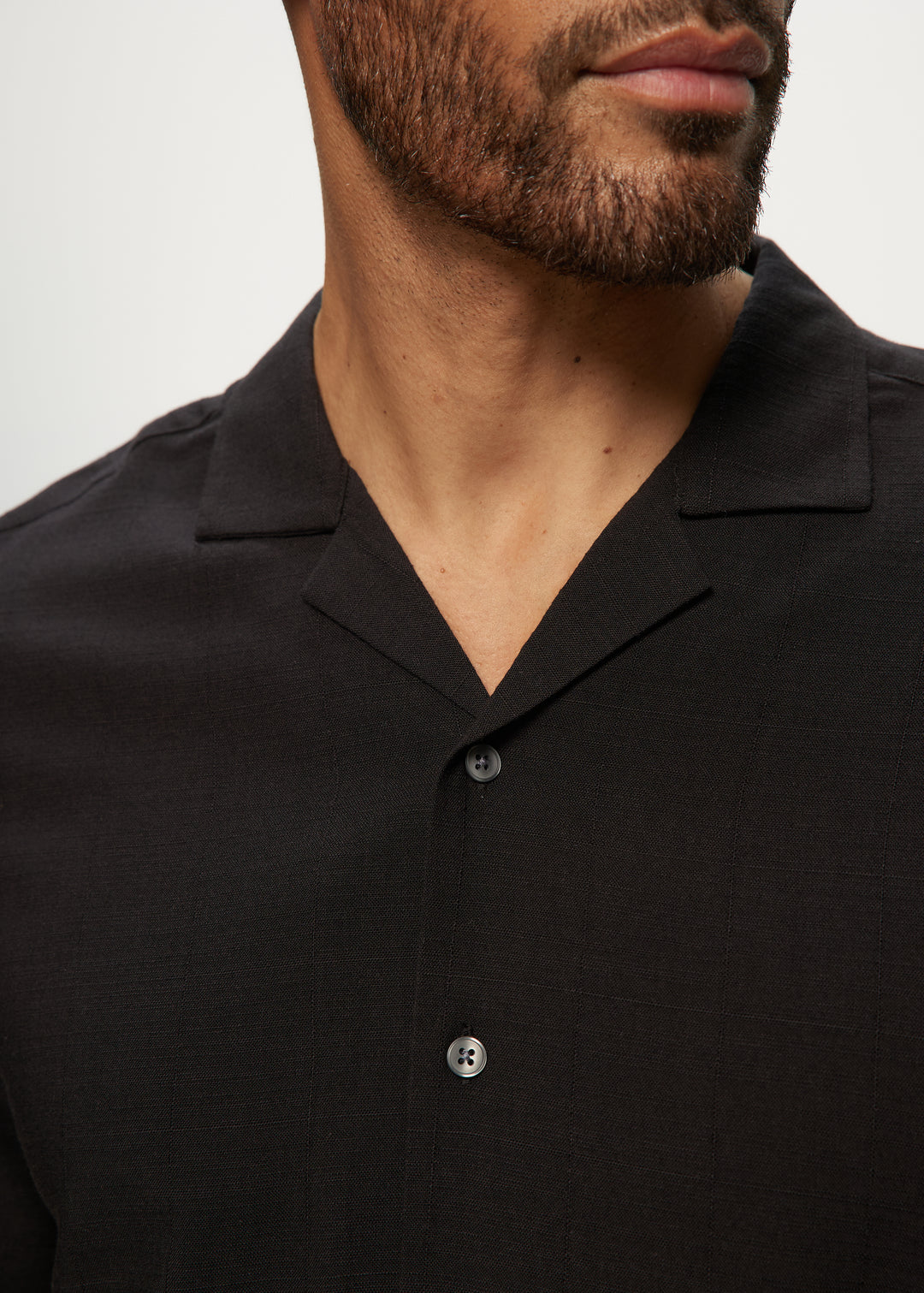 SS Camp Shirts in Silky Bamboo Window Pane in Black