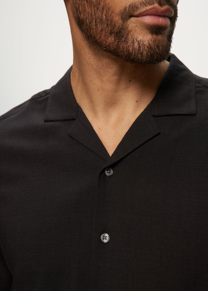 SS Camp Shirts in Silky Bamboo Window Pane in Black