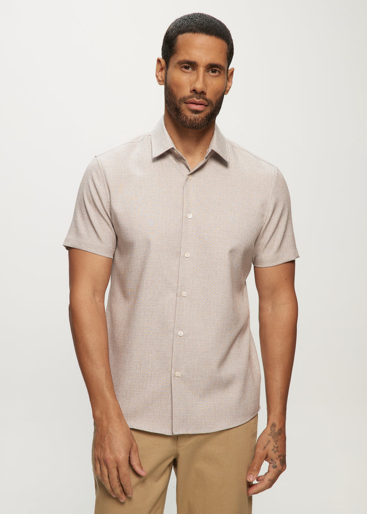 SS Soft Touch Tonal Check Regular 2 Pc Collar Shirt