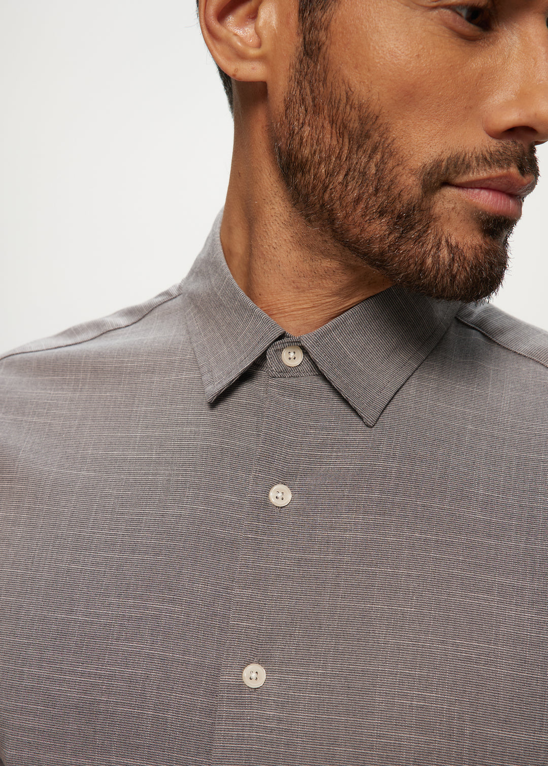 SS Soft Touch Slub Regular Collar Shirt in Charcoal