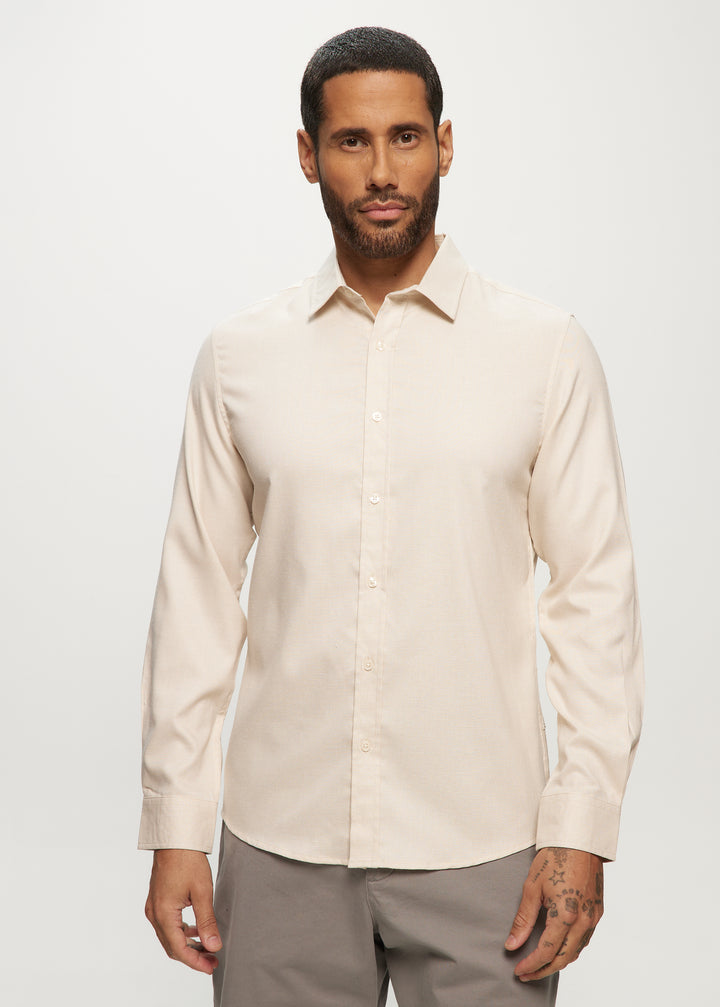 LS Brushed Chambray Shirt in Parchment
