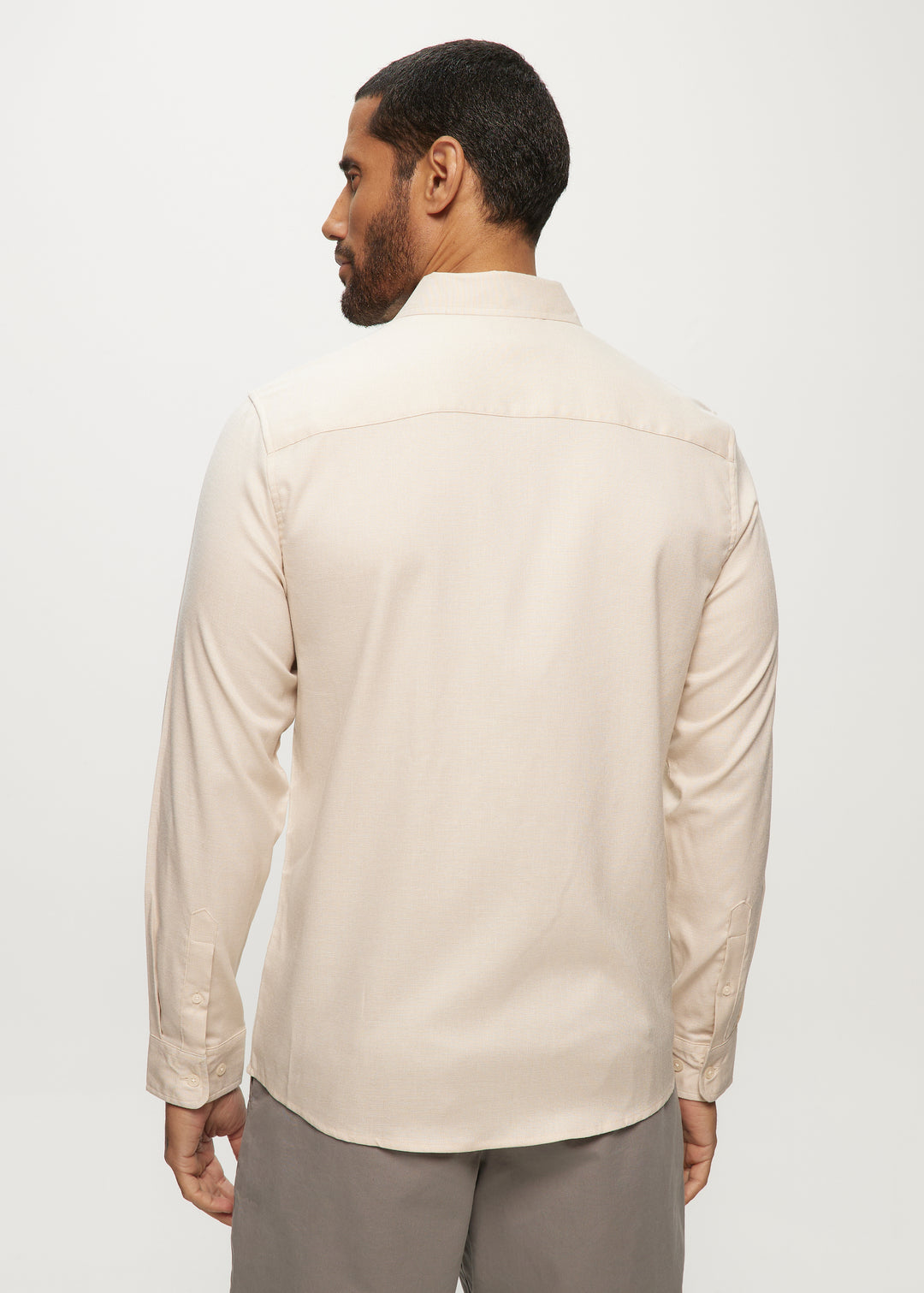 LS Brushed Chambray Shirt in Parchment