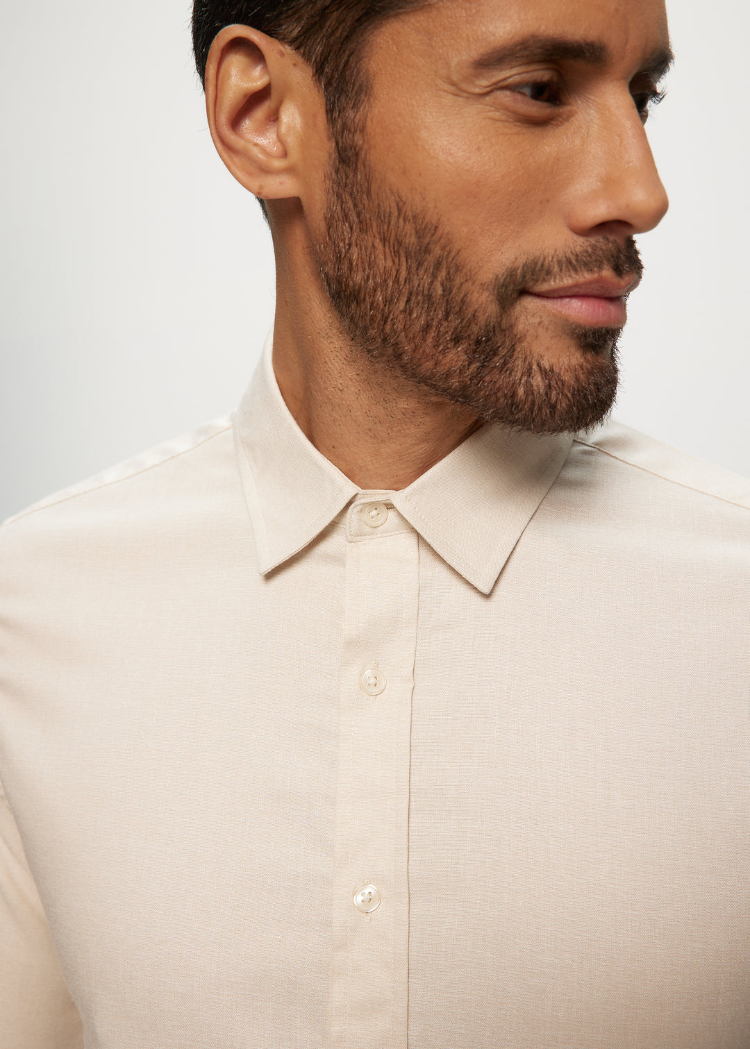 LS Brushed Chambray Shirt in Parchment