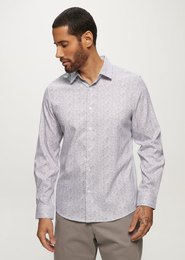 LS AOP Ditsy Floral Soft Touch Shirt in White Ditsy