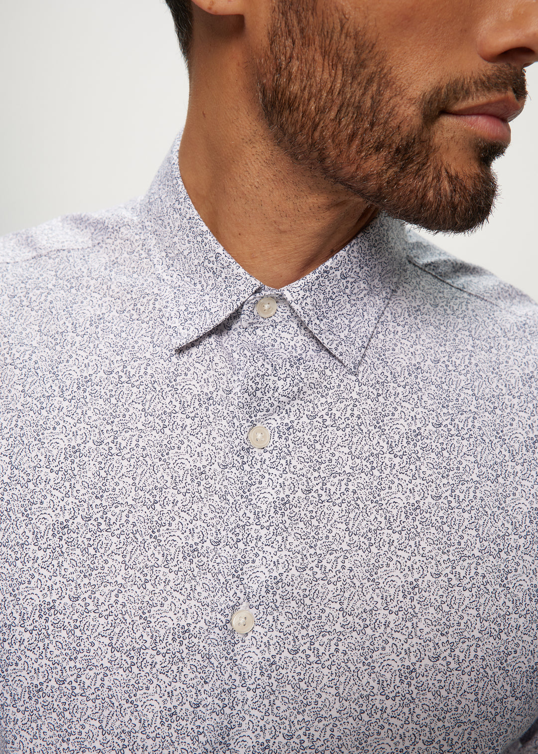 LS AOP Ditsy Floral Soft Touch Shirt in White Ditsy