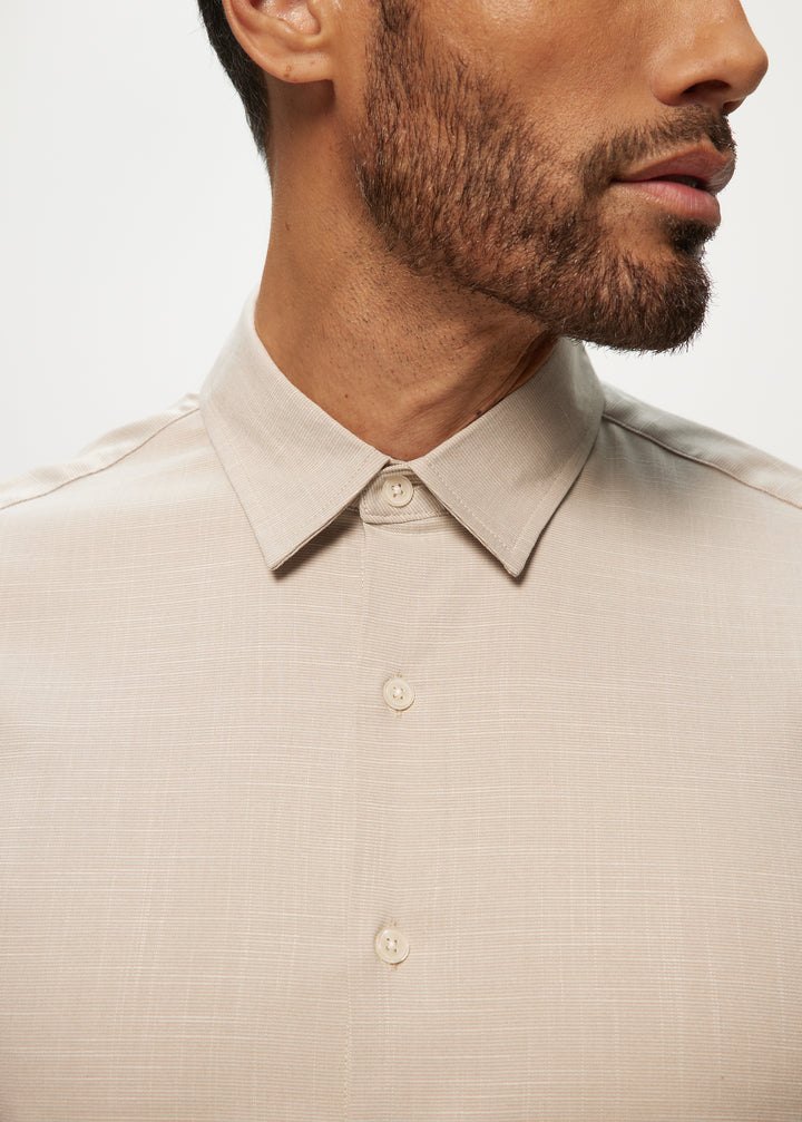 SS Soft Touch Slub Regular Collar Shirt in Linen