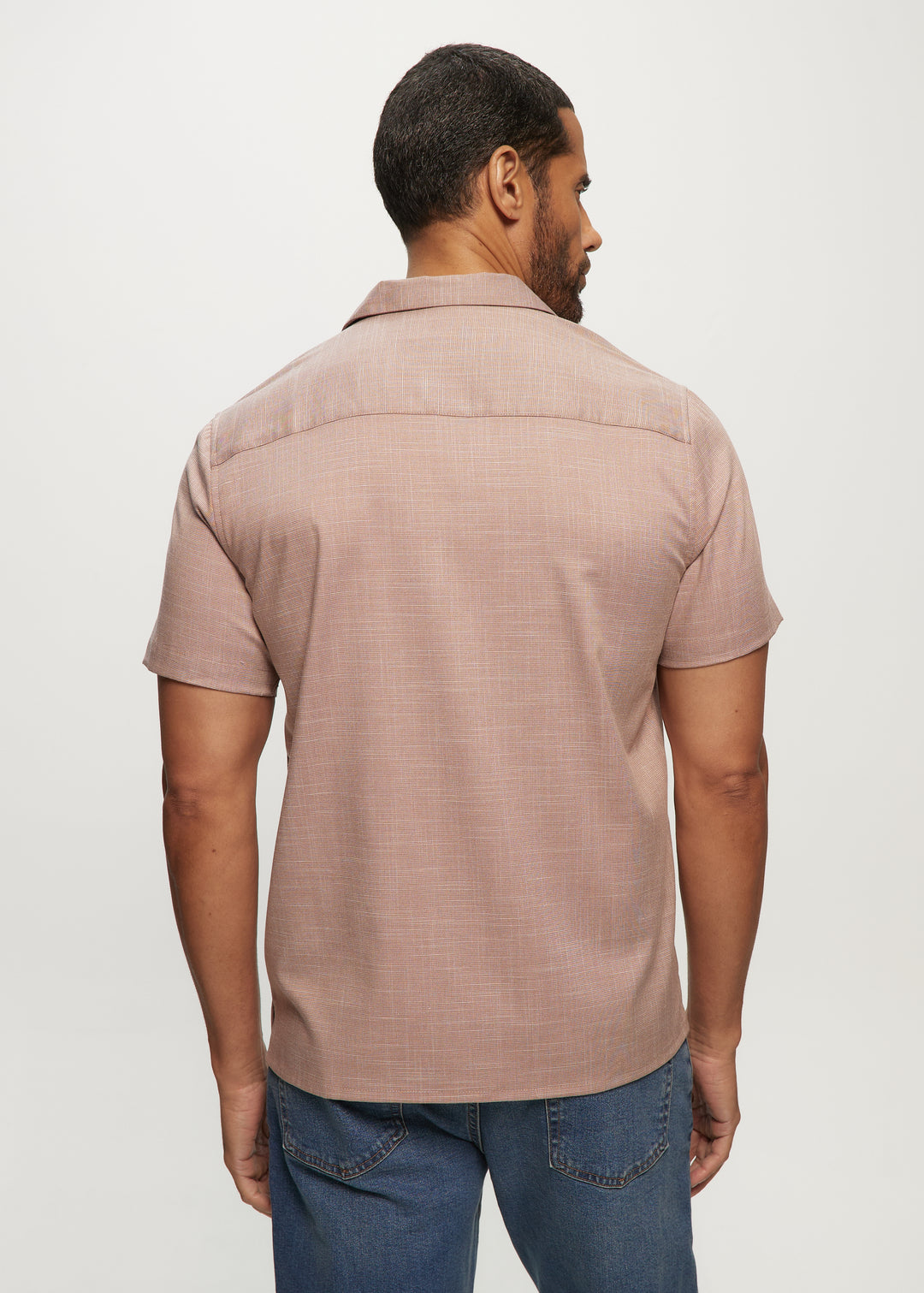 SS Soft Touch Slub Camp Shirt in Mauve