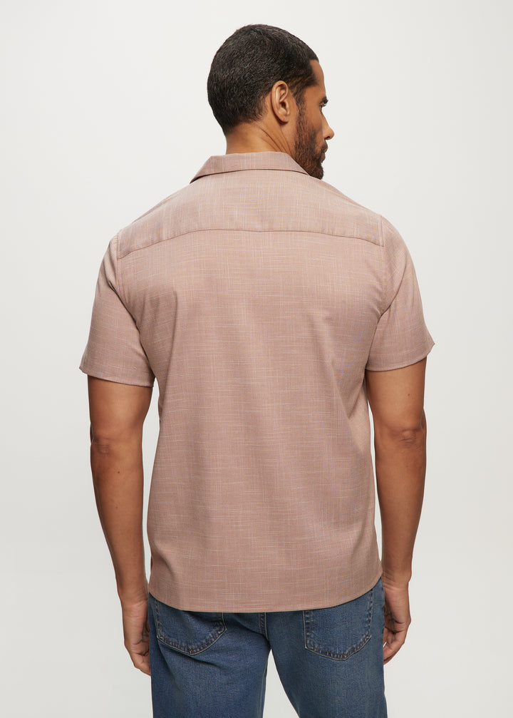 SS Soft Touch Slub Camp Shirt in Mauve