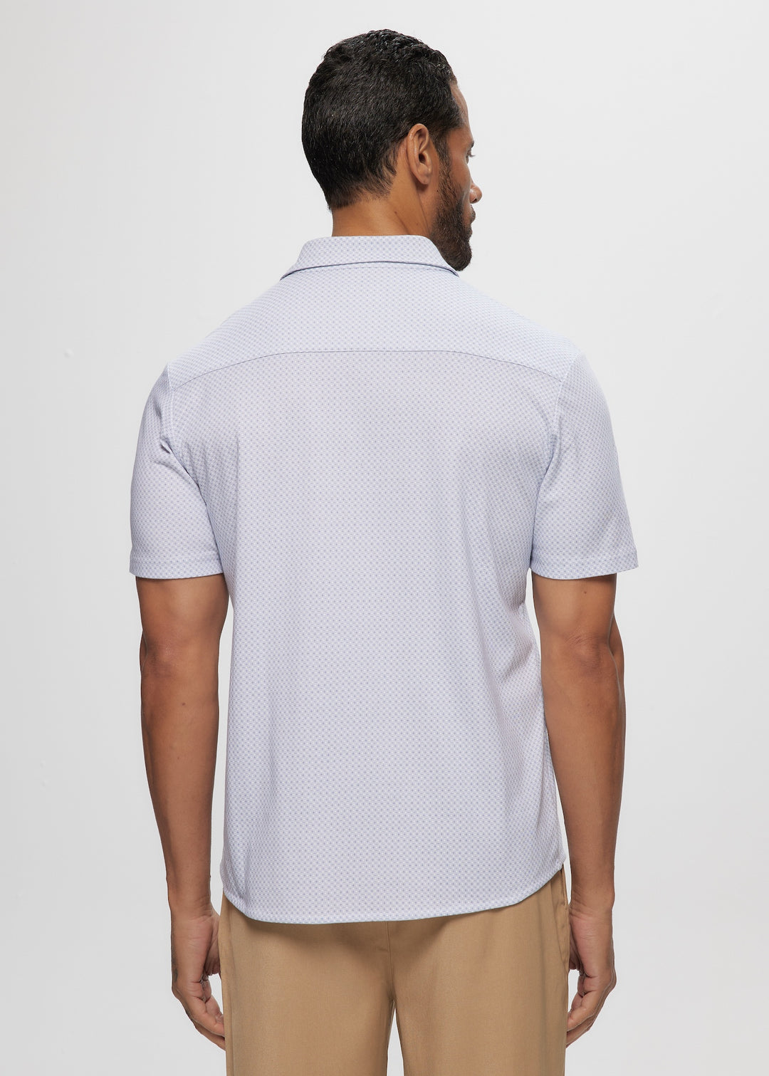 SS LT. Grey Geo Cotton Knit Jersey Shirt