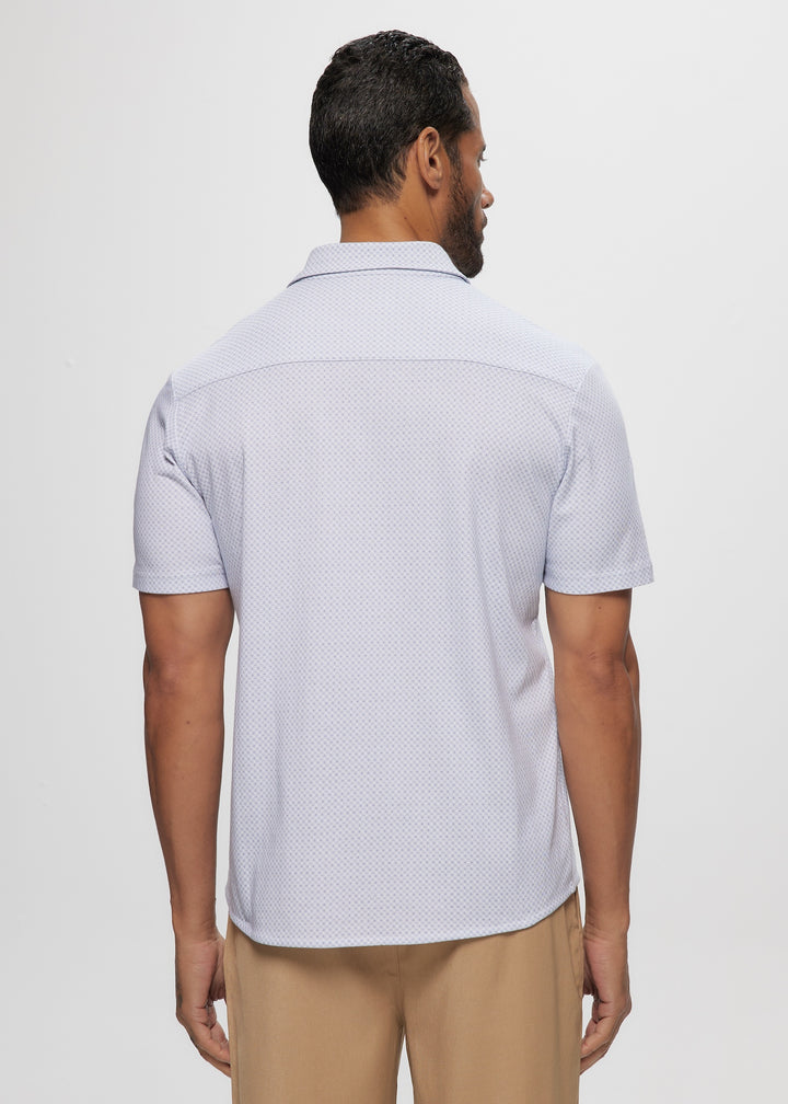 SS LT. Grey Geo Cotton Knit Jersey Shirt