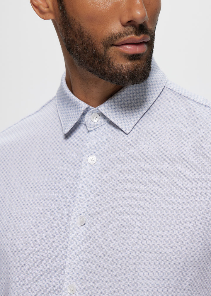 SS LT. Grey Geo Cotton Knit Jersey Shirt