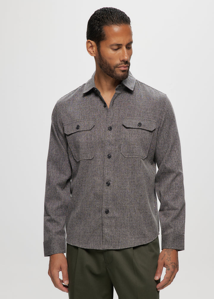 LS Black Mix 2 Pocket Overshirt