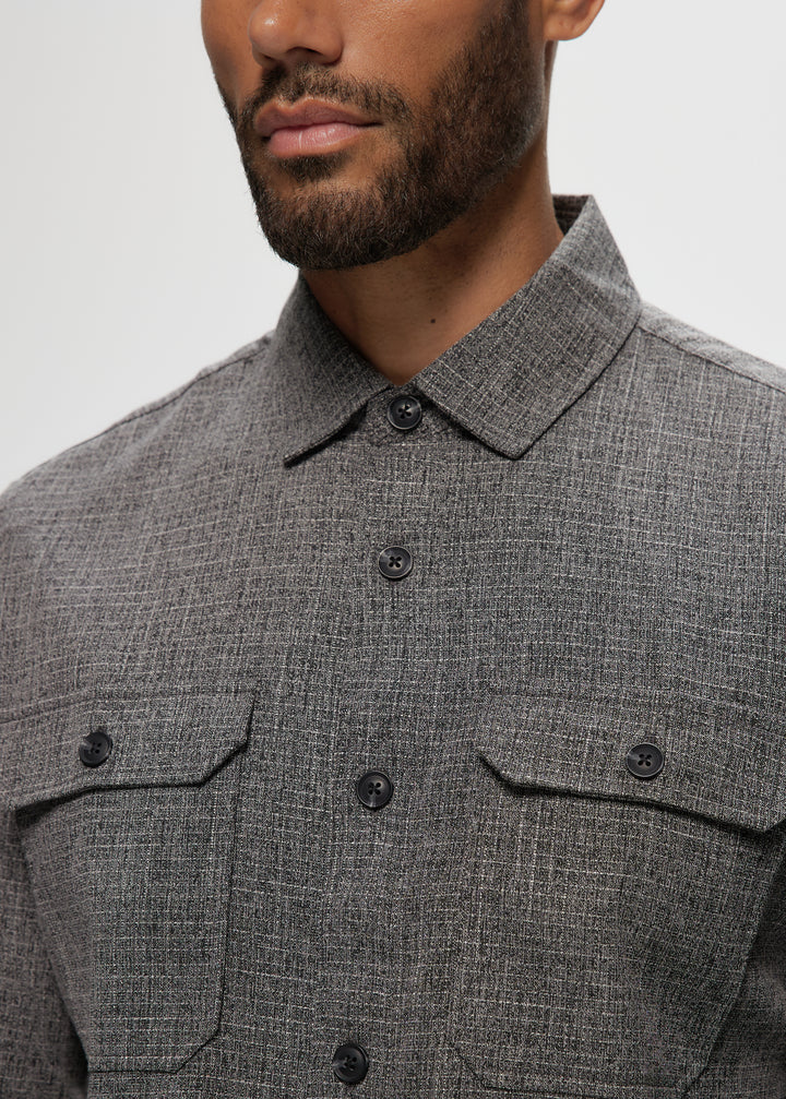 LS Black Mix 2 Pocket Overshirt
