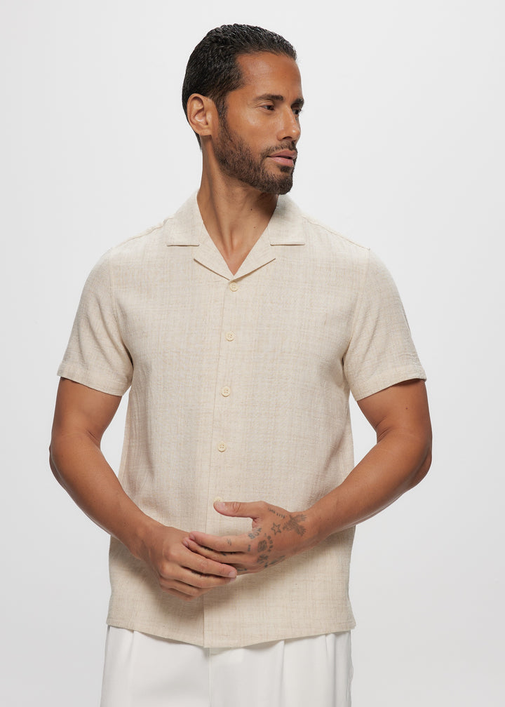 SS Textured Linen Camp Shirt