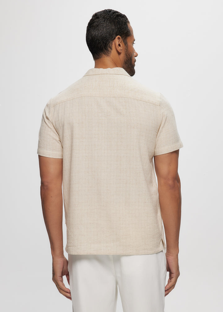SS Textured Linen Camp Shirt