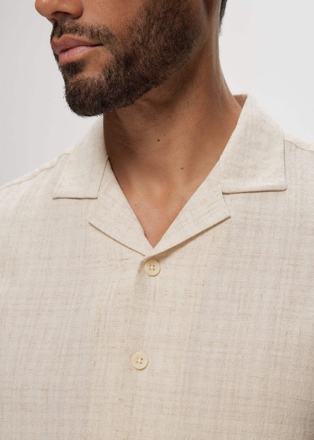 SS Textured Linen Camp Shirt