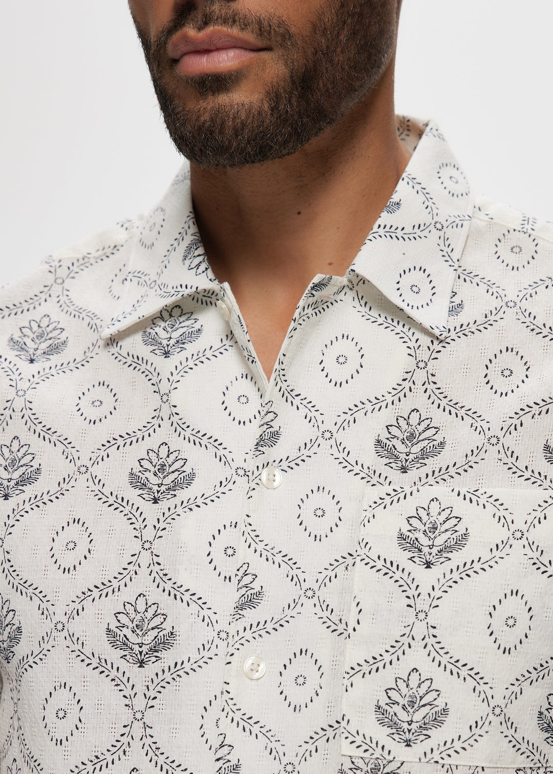 SS Ivory AOP Printed Jacquard
