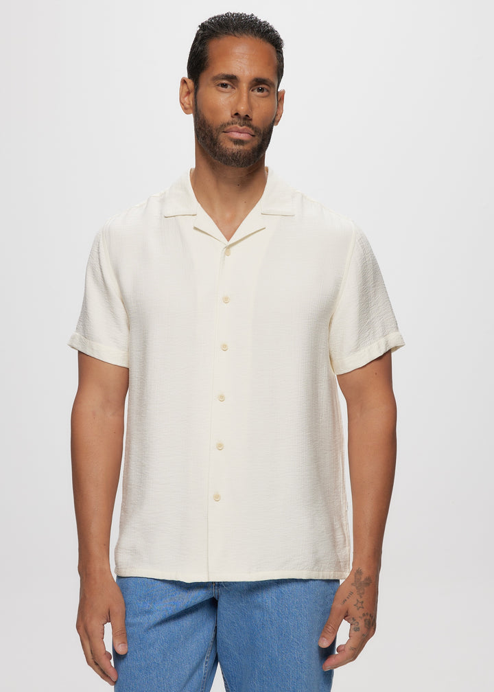 SS Soft Rayon Gauze Ivory Camp Shirt