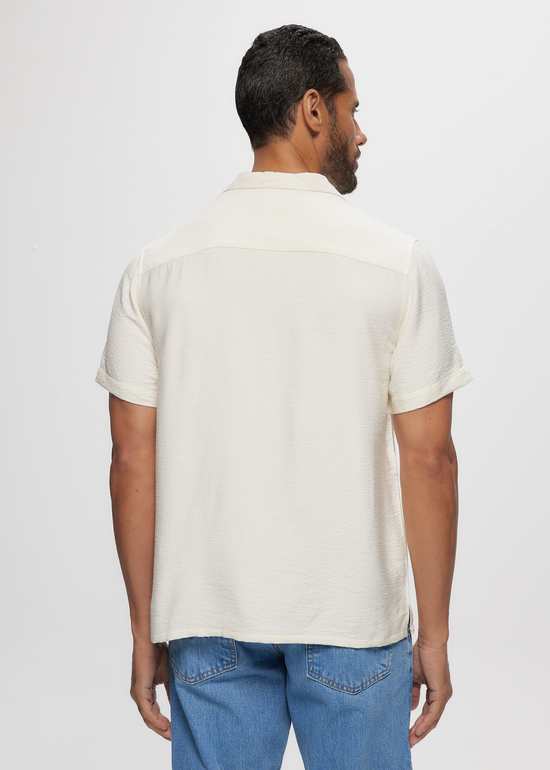 SS Soft Rayon Gauze Ivory Camp Shirt