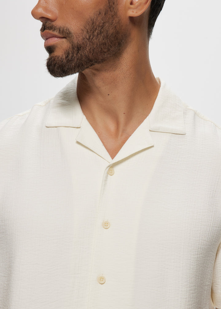 SS Soft Rayon Gauze Ivory Camp Shirt
