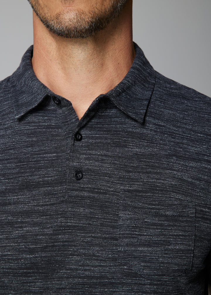 Johnny Cotton Melange Black Polo