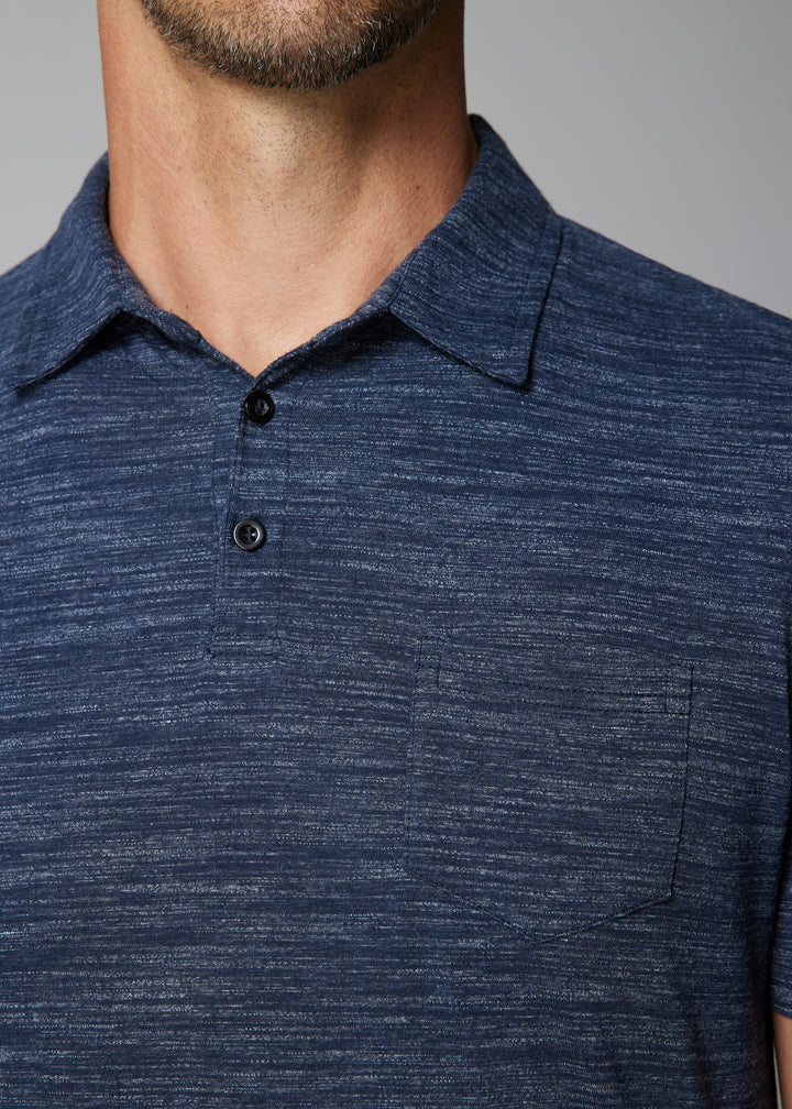 Johnny Cotton Melange Navy Polo