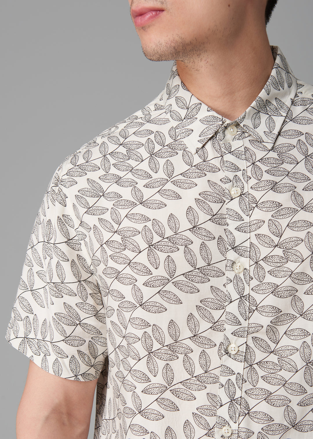 Andrew White Leaf Shirt