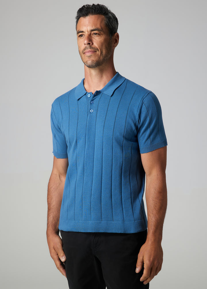 Jacob Blue Sweater Knit Polo